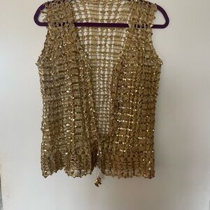 Gold Sequin Sleeveless Top